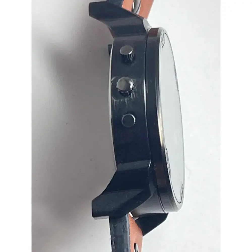 Cagarny Double Time Watch Quartz 6820 Tan Leather Band Water Res Military 52mm